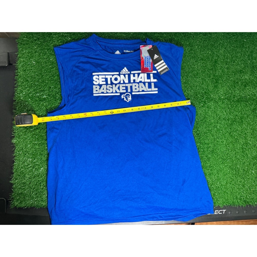 Adidas Seton Hall Basketball Sleeveless Shirt Mens Large Blue Climalite NWT
